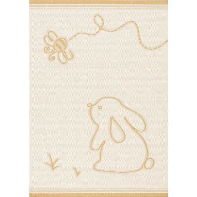 Tapis Yellow Tipi Rabbit et Abeille - 120x170cm - Décoration enfant - Publicité Tapis Yellow Tipi Rabbit et Abeille - 120x170cm - Décoration enfant - Publicité