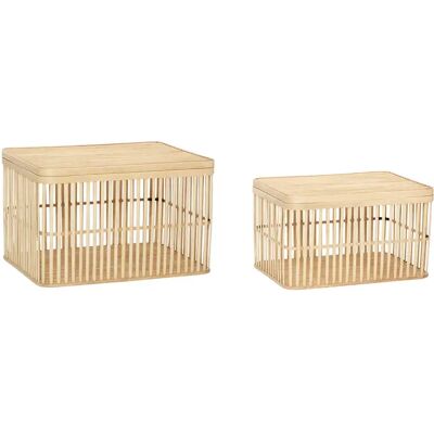 Panier de rangement Hubsch Interior Cheery (x2) Beige - Publicité Panier de rangement Hubsch Interior Cheery (x2) Beige - Publicité