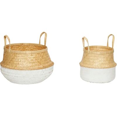Panier de rangement Hubsch Interior Daze (x2) Blanc - Publicité Panier de rangement Hubsch Interior Daze (x2) Blanc - Publicité