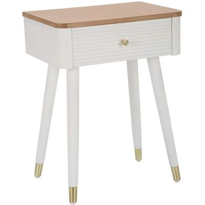 Table de chevet en bois avec tiroir Mauro Ferretti Blanc - Publicité Table de chevet en bois avec tiroir Mauro Ferretti Blanc - Publicité