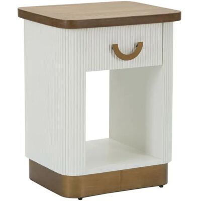 Table de chevet en bois Mauro Ferretti Tolosa Blanc - Publicité Table de chevet en bois Mauro Ferretti Tolosa Blanc - Publicité