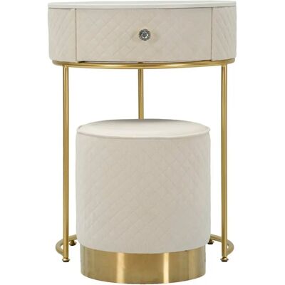 Table de chevet coiffeuse Mauro Ferretti Vellit (x2) Beige - Publicité Table de chevet coiffeuse Mauro Ferretti Vellit (x2) Beige - Publicité