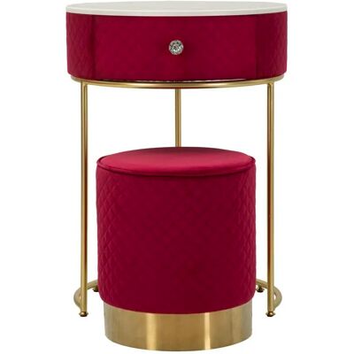 Table de chevet coiffeuse Mauro Ferretti Vellit (x2) Rouge - Publicité Table de chevet coiffeuse Mauro Ferretti Vellit (x2) Rouge - Publicité