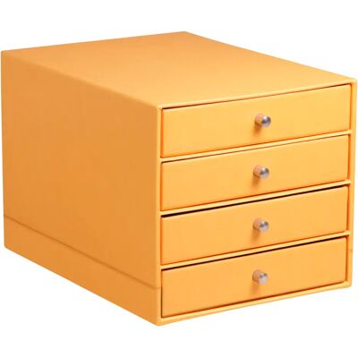Boîte de rangement 4 tiroirs simili cuir italien Rhodia Rhodia Orange - Publicité Boîte de rangement 4 tiroirs simili cuir italien Rhodia Rhodia Orange - Publicité