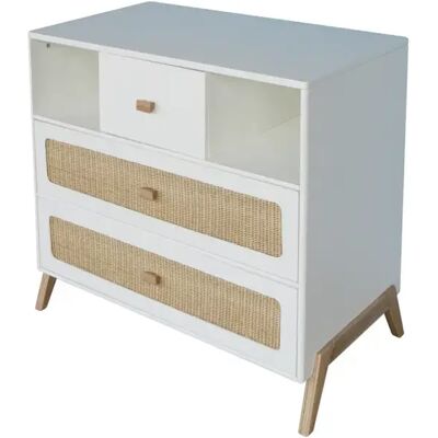 Commode en rotin Théo Bébé Marelia Blanc - Publicité Commode en rotin Théo Bébé Marelia Blanc - Publicité
