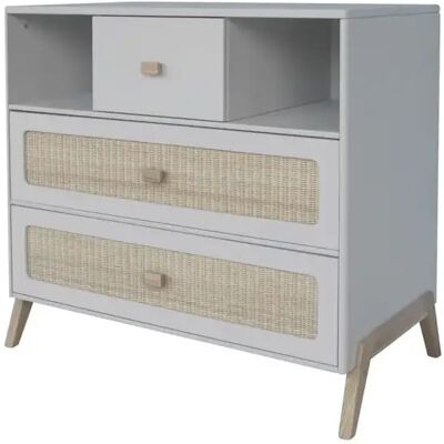 Commode en rotin Théo Bébé Marelia Gris - Publicité Commode en rotin Théo Bébé Marelia Gris - Publicité