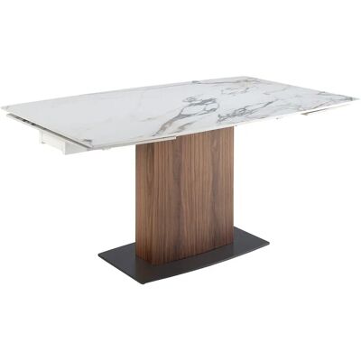Table à manger à rallonge baril ovale marbre porcelaine Angel Cerdà Blanc - Publicité Table à manger à rallonge baril ovale marbre porcelaine Angel Cerdà Blanc - Publicité
