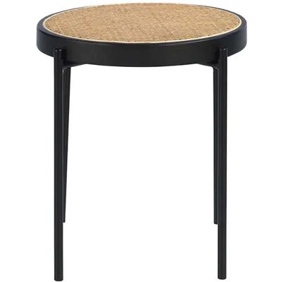 Table d'angle ronde en rotin Angel Cerdá - Noir - Publicité Table d'angle ronde en rotin Angel Cerdá - Noir - Publicité