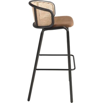 Tabouret en Velours Marron et Rattan Angel Cerdá - Siège - Publicité Tabouret en Velours Marron et Rattan Angel Cerdá - Siège - Publicité