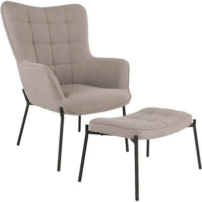 Fauteuil et repose-pieds House Nordic Glasgow Beige - Publicité Fauteuil et repose-pieds House Nordic Glasgow Beige - Publicité