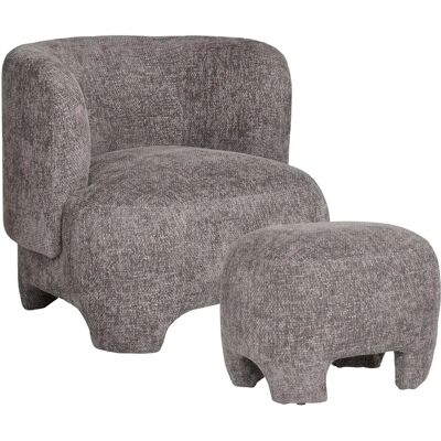 Fauteuil de salon avec pouf House Nordic Nazare Gris - Publicité Fauteuil de salon avec pouf House Nordic Nazare Gris - Publicité
