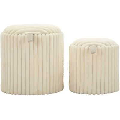 Pouf Mauro Ferretti Goteborg (x2) Blanc - Publicité Pouf Mauro Ferretti Goteborg (x2) Blanc - Publicité
