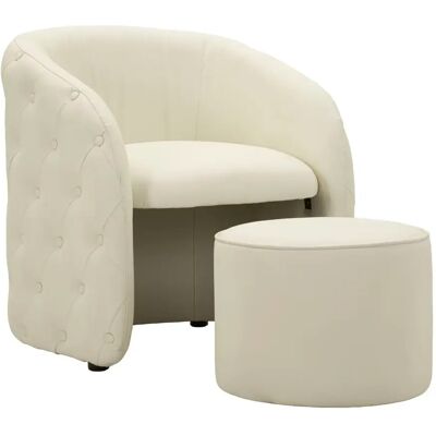 Fauteuil avec tabouret Mauro Ferretti Zagabria Blanc - Publicité Fauteuil avec tabouret Mauro Ferretti Zagabria Blanc - Publicité