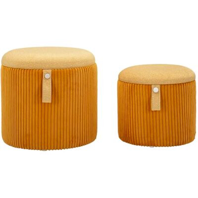 Pouf avec rangement Mauro Ferretti Bolzano (x2) Jaune - Publicité Pouf avec rangement Mauro Ferretti Bolzano (x2) Jaune - Publicité