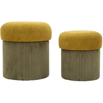 Pouf avec rangement Mauro Ferretti Aspen (x2) Vert - Publicité Pouf avec rangement Mauro Ferretti Aspen (x2) Vert - Publicité