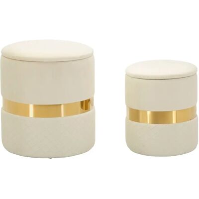 Pouf avec rangement Mauro Ferretti Sheffild (x2) Beige - Publicité Pouf avec rangement Mauro Ferretti Sheffild (x2) Beige - Publicité