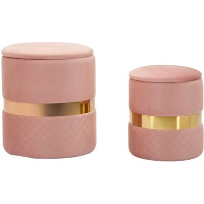 Pouf avec rangement Mauro Ferretti Sheffild (x2) Rose - Publicité Pouf avec rangement Mauro Ferretti Sheffild (x2) Rose - Publicité