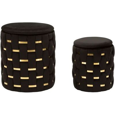 Pouf avec rangement Mauro Ferretti Shanty (x2) Noir - Publicité Pouf avec rangement Mauro Ferretti Shanty (x2) Noir - Publicité