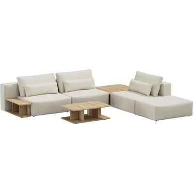 Canapé 3 places avec pouf et un ensemble de tables Sit Sit Ripose Beige - Publicité Canapé 3 places avec pouf et un ensemble de tables Sit Sit Ripose Beige - Publicité