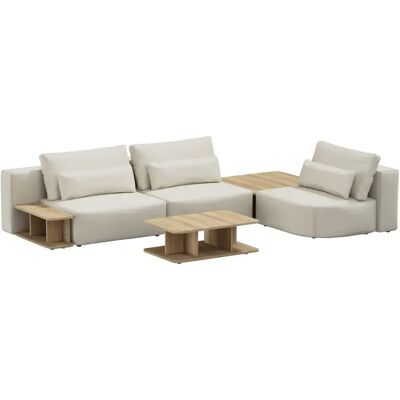 Canapé 3 places avec un ensemble de tables Sit Sit Ripose Beige - Publicité Canapé 3 places avec un ensemble de tables Sit Sit Ripose Beige - Publicité