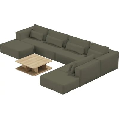 Canapé module d'angle avec banc Sit Sit Ripose Vert - Publicité Canapé module d'angle avec banc Sit Sit Ripose Vert - Publicité