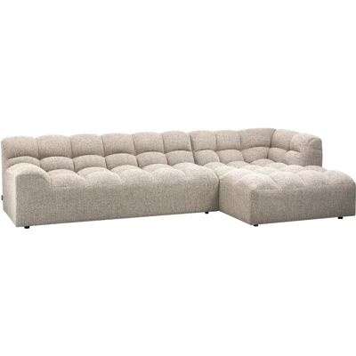 Chaise longue droite tissu tisse mélange Woood Allure Beige - Publicité Chaise longue droite tissu tisse mélange Woood Allure Beige - Publicité