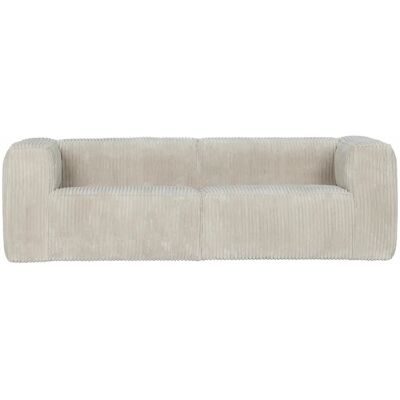Canapé 3,5 place tissu côtelé Woood Bean Beige - Publicité Canapé 3,5 place tissu côtelé Woood Bean Beige - Publicité