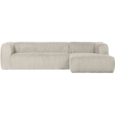 Canapé d'angle droit tissu côtelé Woood Bean Beige - Publicité Canapé d'angle droit tissu côtelé Woood Bean Beige - Publicité
