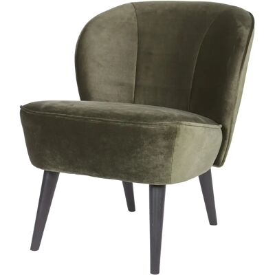 Fauteuil velours Woood Sara Vert - Publicité Fauteuil velours Woood Sara Vert - Publicité