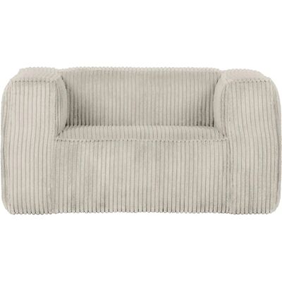 Fauteuil de salon velours cotélé Woood Bean Beige - Publicité Fauteuil de salon velours cotélé Woood Bean Beige - Publicité