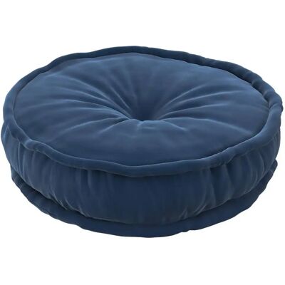 Pouf français en velours - Bleu - Taille : 50x13cm - Pouf - Publicité Pouf français en velours - Bleu - Taille : 50x13cm - Pouf - Publicité