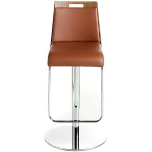 Tabouret en croûte de cuir et acier chromé Angel Cerdà Marron - Publicité Tabouret en croûte de cuir et acier chromé Angel Cerdà Marron - Publicité