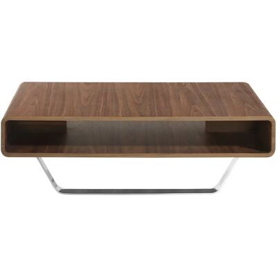Table basse en bois de noyer et acier Angel Cerdà Marron - Publicité Table basse en bois de noyer et acier Angel Cerdà Marron - Publicité