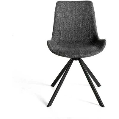 Chaise pivotante en tissu et acier Angel Cerdà Noir - Publicité Chaise pivotante en tissu et acier Angel Cerdà Noir - Publicité