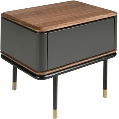 Table de nuit en bois acier et plateau Angel Cerdà Gris - Publicité Table de nuit en bois acier et plateau Angel Cerdà Gris - Publicité