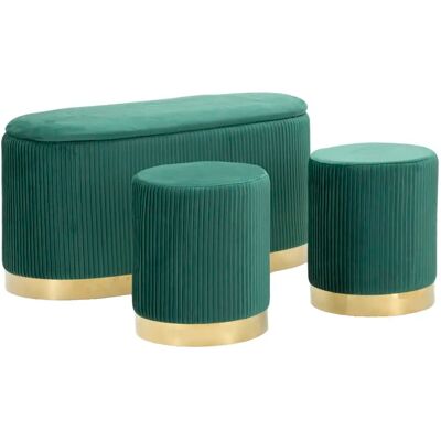 Banc avec réciptient et tabourets Mauro Ferretti Shopy (x3) Vert - Publicité Banc avec réciptient et tabourets Mauro Ferretti Shopy (x3) Vert - Publicité