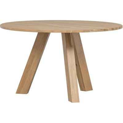 Woood Rhonda - Table à manger ronde en chêne - 129cm - Stable, Moderne - Publicité Woood Rhonda - Table à manger ronde en chêne - 129cm - Stable, Moderne - Publicité