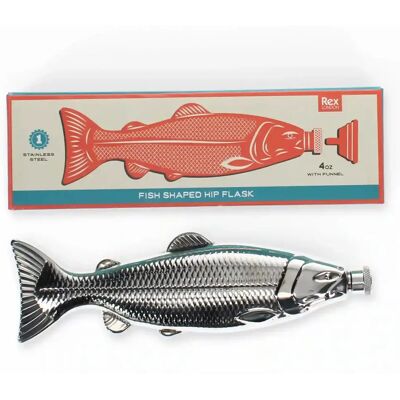 Flasque pour liqueur en acier inoxydable en forme de poisson Rex London Spirit of Adventure Gris - Publicité Flasque pour liqueur en acier inoxydable en forme de poisson Rex London Spirit of Adventure Gris - Publicité