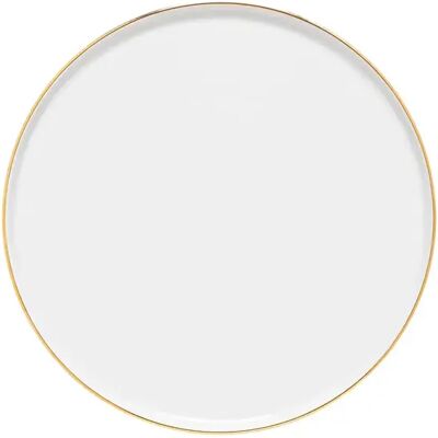 Assiette ronde en porcelaine à bordure dorée Costa Nova (x12) Blanc - Publicité Assiette ronde en porcelaine à bordure dorée Costa Nova (x12) Blanc - Publicité