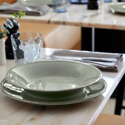 Assiette creuse à pâte Costa Nova Friso (x6) Vert - Publicité Assiette creuse à pâte Costa Nova Friso (x6) Vert - Publicité