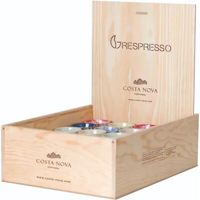 Boîte en Bois 40 Tasses Costa Nova Grespresso Multicolore - Publicité Boîte en Bois 40 Tasses Costa Nova Grespresso Multicolore - Publicité