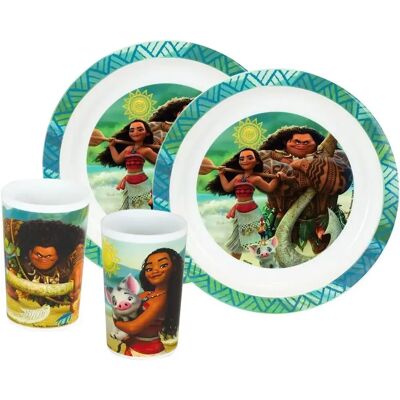Set vaisselle 2 verres et 2 assiettes enfant Fun House Vaiana Disney Multicolore - Publicité Set vaisselle 2 verres et 2 assiettes enfant Fun House Vaiana Disney Multicolore - Publicité