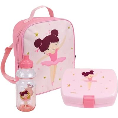 Set vaisselle une gourde, une boite goûter et un sac a dos isotherme fille Fun House Danseuse Ballerine Rose - Publicité Set vaisselle une gourde, une boite goûter et un sac a dos isotherme fille Fun House Danseuse Ballerine Rose - Publicité