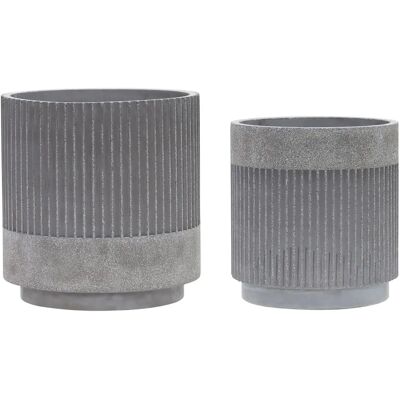 Pots Hubsch Interior Ripple (x2) Gris - Publicité Pots Hubsch Interior Ripple (x2) Gris - Publicité