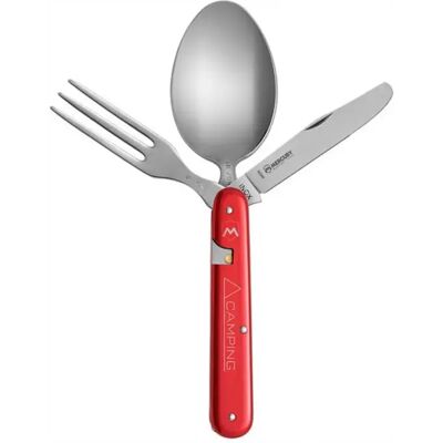 Couverts multifonction camping 3 pièces Mercury Rouge - Publicité Couverts multifonction camping 3 pièces Mercury Rouge - Publicité