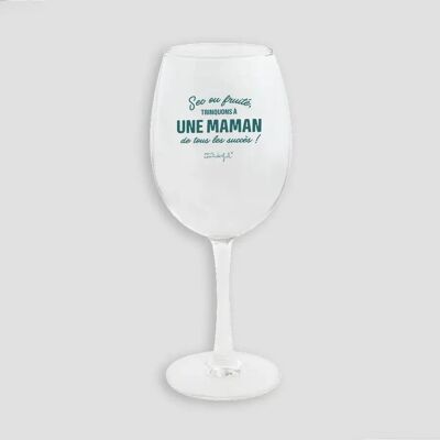 Verre à vin - sec ou fruité, trinquons à une maman de tous les succès Mr. Wonderful Bleu - Publicité Verre à vin - sec ou fruité, trinquons à une maman de tous les succès Mr. Wonderful Bleu - Publicité