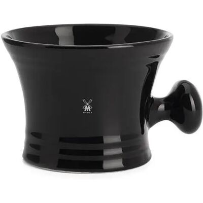 Mühle Modèle RN46 - Bol en porcelaine noire pour rasage - Style barbier traditionnel - Publicité Mühle Modèle RN46 - Bol en porcelaine noire pour rasage - Style barbier traditionnel - Publicité
