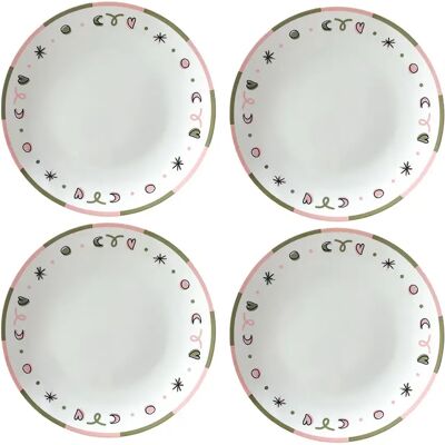 Assiette plate bisous Opjet (x4) Blanc - Publicité Assiette plate bisous Opjet (x4) Blanc - Publicité