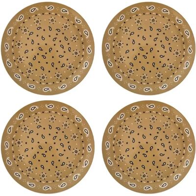Assiette plate bandana Opjet (x4) Beige - Publicité Assiette plate bandana Opjet (x4) Beige - Publicité
