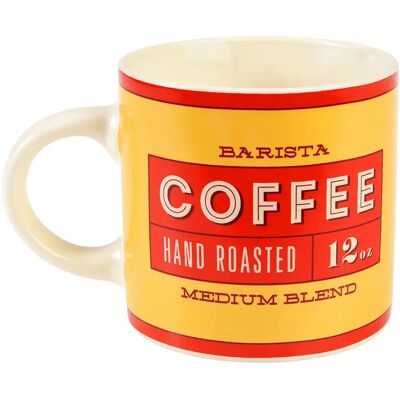 Tasse Rex London Vintage Barista Jaune - Publicité Tasse Rex London Vintage Barista Jaune - Publicité